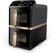 Philips 4000 Series NA462 - Dobbelt varmluftssteger - 10 liter - 2.75 kW - sort/mørk grå