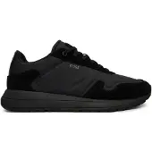 BOSS Sneakers med snøre i let stof med ruskindskanter