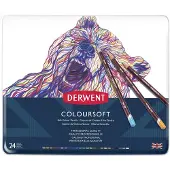 Derwent Coloursoft Pencils - med 24 stk. i tinæske