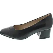 Caprice Pumps, black, made of Leather and textile with Trapeze heel, Size 36