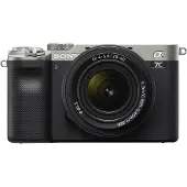 Sony a7C ILCE-7CL - Digitalkamera - spejlløst - 24.2 MP - Full Frame - 4K / 30 fps - 2.1x optisk zoom 28 - 60 mm objektiv - Wireless LAN, NFC, Bluetooth - sølv