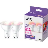 WiZ Connected Colors - LED-lyspære - form: PAR16 - klar finish - GU10 - 4.7 W (tilsvarende 50 W) - klasse F - køligt hvidt/varmt hvidt lys - 2200-6500 K (pakke med 2)