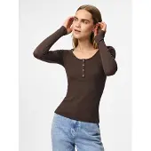 Pieces Shirts 'PCKitte' choko