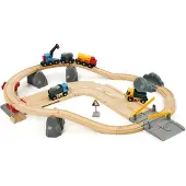 BRIO Tog- Og Vejbane Lodsesæt - 32 dele - Grå/Træ 33210 - - OneSize - Tog