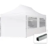 TOOLPORT 3x6m, aluminium, easy-up-pavillon, 4 sidedele, hvid