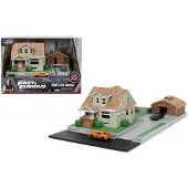 Jada Fast & Furious Torettos Hus/garage Med 2 Nano-køretøjsfigurer