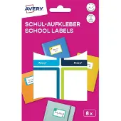 Avery Zweckform AVERY label-/buketetter, papir 48 x 70 mm, farvede rammer, afrundede hjørner, håndskrevne, permanent - 1 stk (SCHOOL8G)