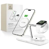 Tech-Protect QI15W-A45 3-in-1 Wireless Charger with MagSafe for Apple Devices - White