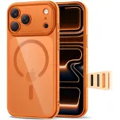 Tech-Protect Magpeak Magsafe CC-etui til iPhone 17 Pro - gennemsigtig orange