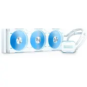 Phanteks Glacier One 420D30 DRGB AIO Liquid CPU Cooler, X2 Cap, White