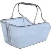 Basil bagageboks-kurv til bagagebærer CENTO TECH FIBER NORDLICHT MIK, MIK System (ready to go) aluminium blue silver (NY 2025)