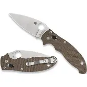 Spyderco Manix 2 Brn Canvas Micarta