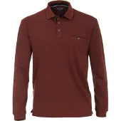 Casamoda poloshirt langærmet mørkerød Rød måle
