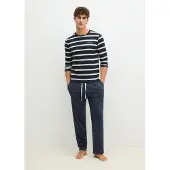 Marc O'Polo Pyjamas lang navy / uldhvid