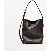 Massimo Dutti - Female - Mini Bucket-Taske I Nappaskind - Brun - 01