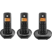 Motorola Trådløs fastnettelefon , sæt med 3 stk. E203 sort