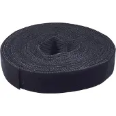 Value 25.99.5250, Krog og løkke kabelbinder, Sort, 25000 mm, 10 mm, 5 stk