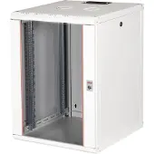 Roline 26.21.0007, Vægmonteret stativ, 16U, Nøglelås, Rack skinner, 36 kg, Grå