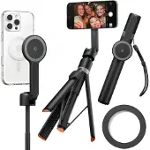 Spigen Tripod Selfie Stick (Magfit) | S581W, Smartphone, Sort, Alle mærker, Aluminium, 27,8 cm, 168,5 cm