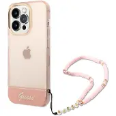 GUESS GUHCP14XHGCOHP iPhone 14 Pro Max 6,7" pink/pink hardcase Translucent Pearl Strap