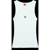 HUGO Tanktop i bomuldsblanding med stablet logobroderi