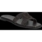 BOSS Slides i ruskind med syet Double B-monogram