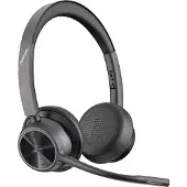 Poly Voyager 4320-M - Voyager 4300 UC series - headset - på øret - Bluetooth - trådløs, kablet - USB-C - sort - Certified for Microsoft Teams, Zoom Certified