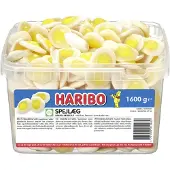 Haribo Spejlæg 1,6 kg i plastbøtte