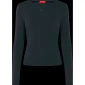 HUGO Trøje i jersey med stræk og stablet logoprint