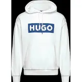 HUGO Sweatshirt 'Nalves' blå / hvid