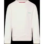 HUGO Sweatshirt - Off White m. Print - - 12 år (152) - Sweatshirt
