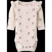 Lil´ Atelier Body l/æ - Rib - NbfGavo - Turtledove/Bow - - 68 - Body L/Æ