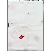 Södahl Fødselsdags dug 140x320 cm - 100% bomuld - Tillykke - Hvid med broderi