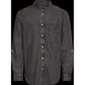 Scotch & Soda Washed 1 Pocket Black Skjorte Med Lange ærmer