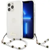 GUESS GUHCP13LKPSWH iPhone 13 Pro / 13 6,1" Transparent Hardcase White Pearl