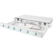 Digitus Professional - Fiber optisk splice boks - LC MM X 6 - grå, RAL 7035 - 1U - 19