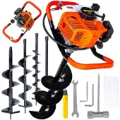 John Gardener benzinspiralbor + bor (10cm, 15cm, 20cm) + adapter 50cm (1)