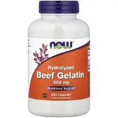 Now , Hydrolyseret Oksegeleatin, 200 Kapsler (550 mg per Kapsler)