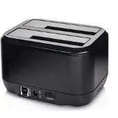 LC-Power LC-DOCK-U3-III - HDD dockingstation - båse: 2 - 2,5 / 3,5 delt - SATA - USB 3.0 - sort