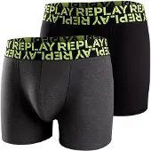 Replay Boksershorts mørkegrå / neongrøn / sort
