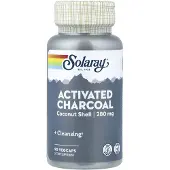 Solaray Activated Charcoal Kapsler Kokosnød 90 Enheder