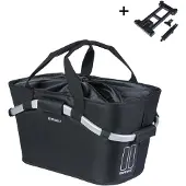 Basil bagagebords-kurv bagtil CLASSIC CARRY ALL REAR BASKET MIK 22L MIK System, solid sort (NEW 2025)