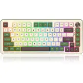 Redragon K681CGC-RGB-PRO Cyrus, Trådløs, USB + RF Wireless + Bluetooth, Mekanisk, Hvid, Grøn