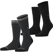 Burlington Everyday Sokker 2-Pak Stribet Sort måle