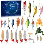 24hShop Adventskalender med forskellige fiskeblink til fersk- og saltvand