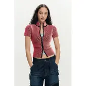 Desigual Cardigan rød / pastelrød / sort