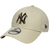 New Era Hætte 'Camo Infill 9FORTY New York Yankees' beige