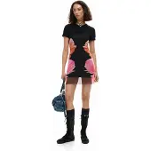 Desigual Kjole lyseorange / lys pink / sort