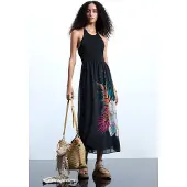 Desigual Kjole grøn / pink / sort / hvid