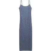 Superdry Superdrytil kvinder. W8012119A Trykt maxikjole blå (S), Casual, Viscose, Uden ærmer/stropper